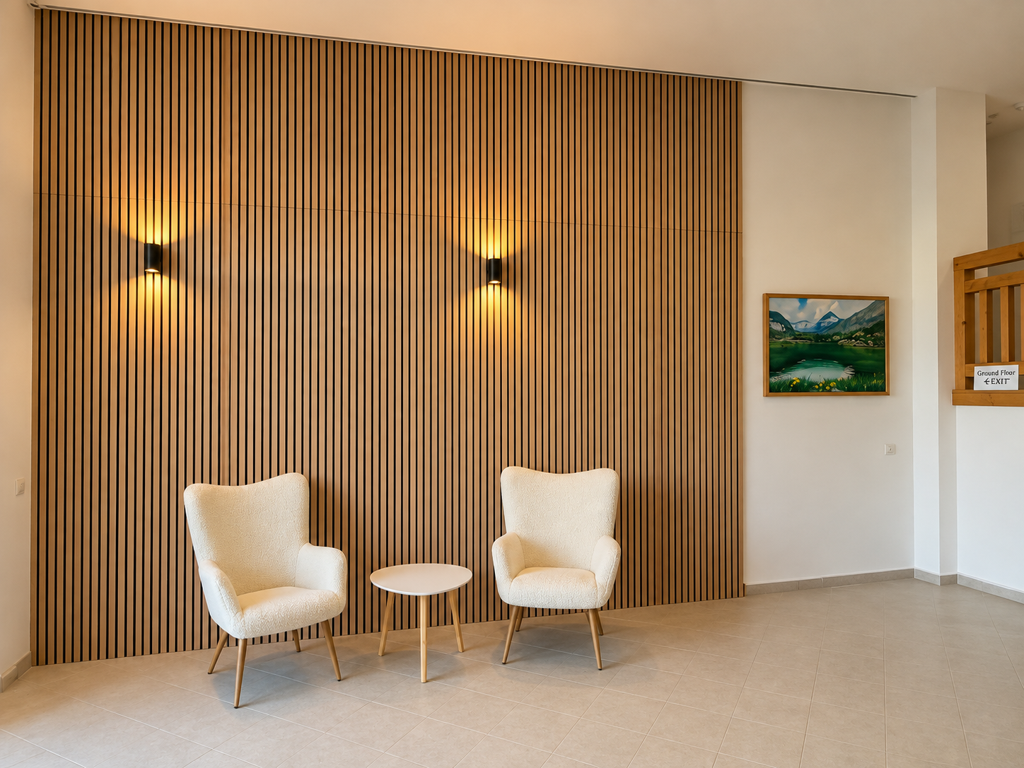 Painting displayed in a contemporary interior